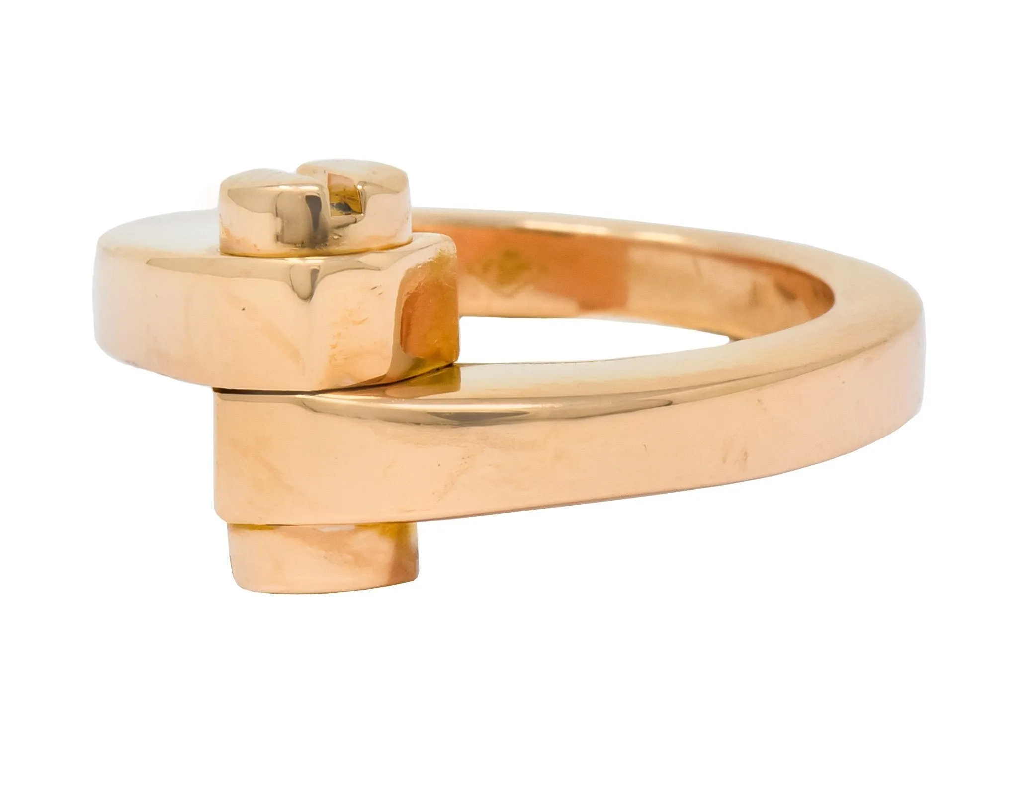 Cartier 18 Karat Rose Gold Menotte Bypass Band Ring Circa 1990