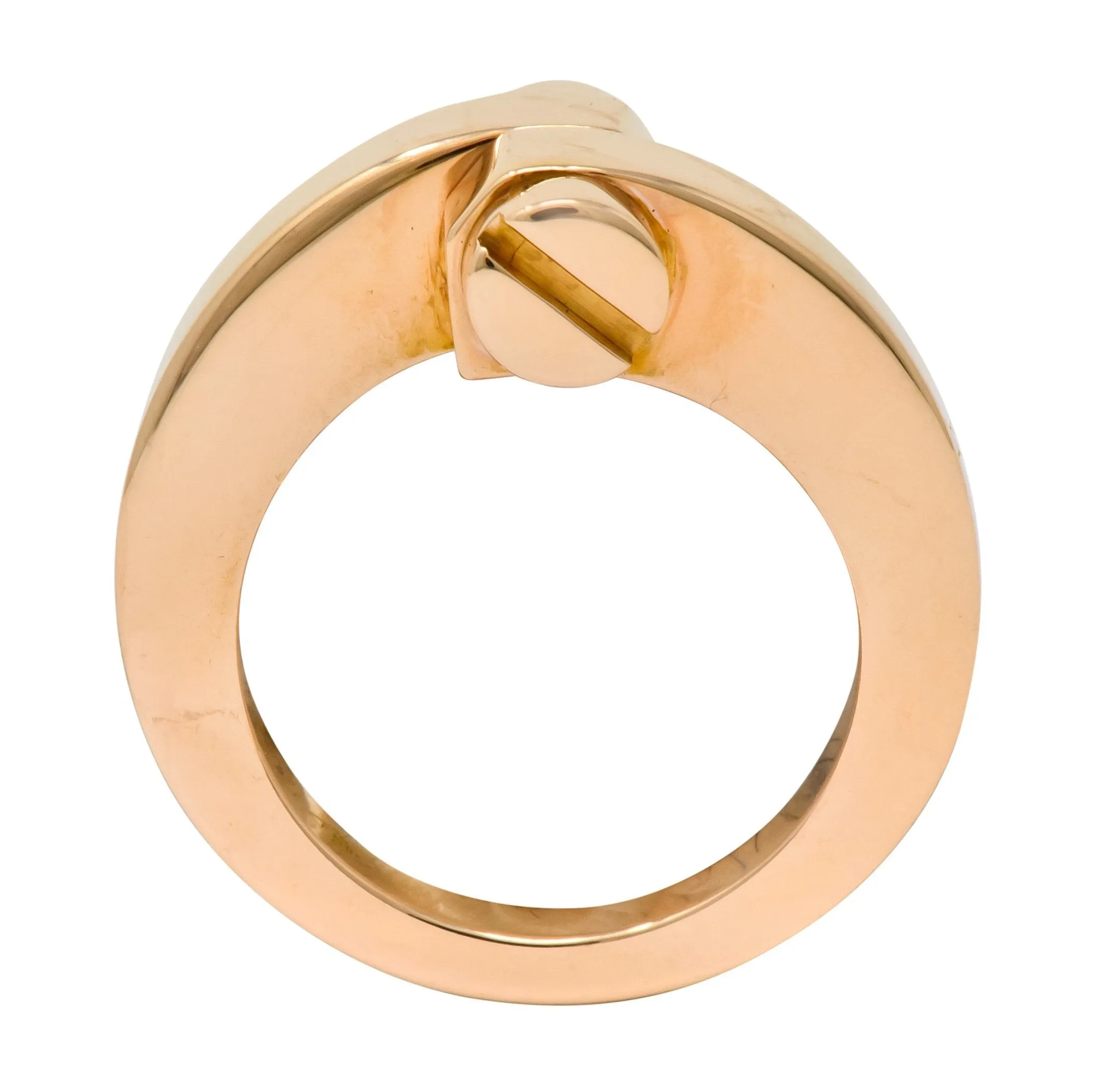 Cartier 18 Karat Rose Gold Menotte Bypass Band Ring Circa 1990