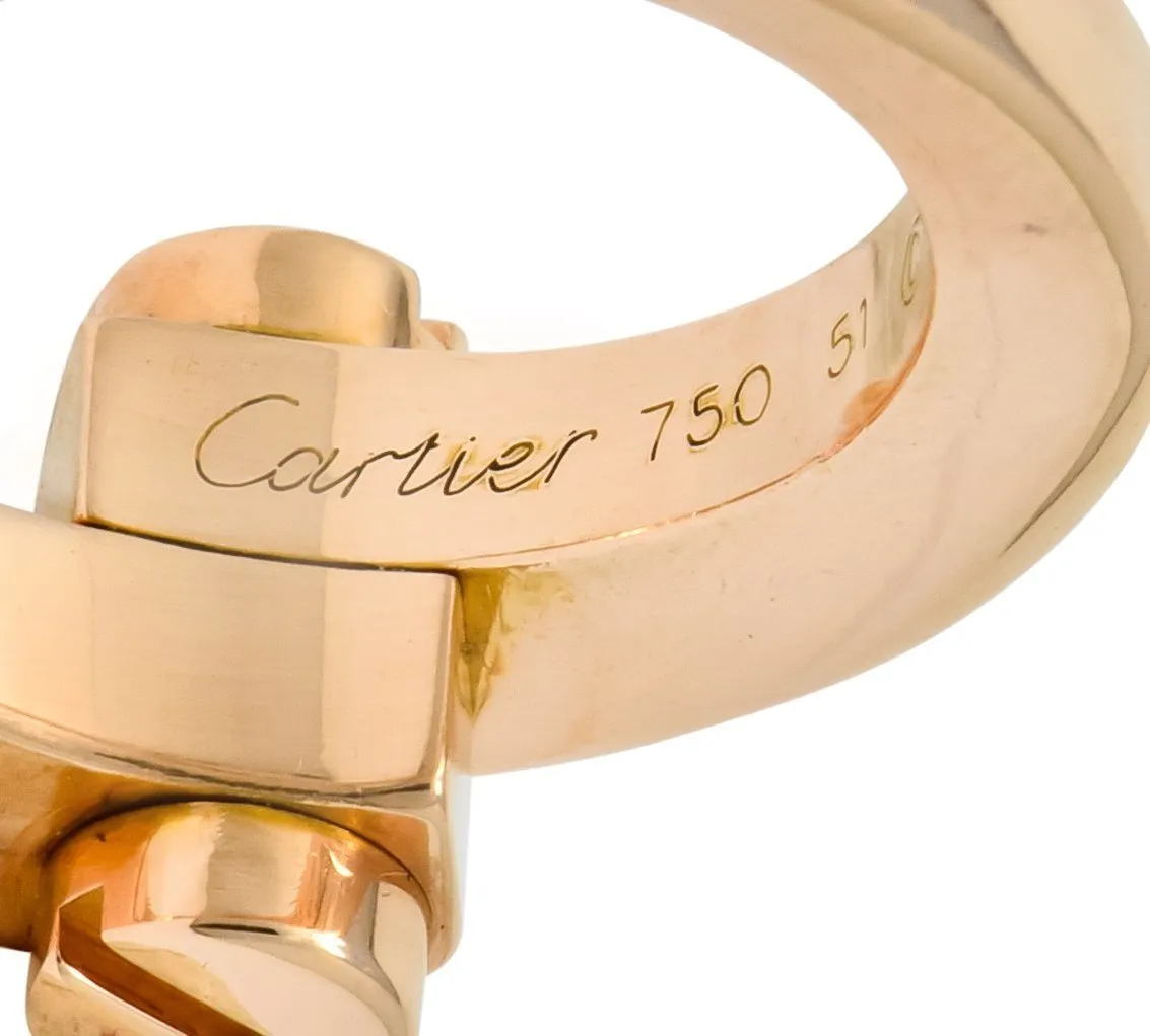 Cartier 18 Karat Rose Gold Menotte Bypass Band Ring Circa 1990