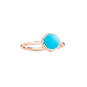 Circle sticker ring rose gold with turquoise