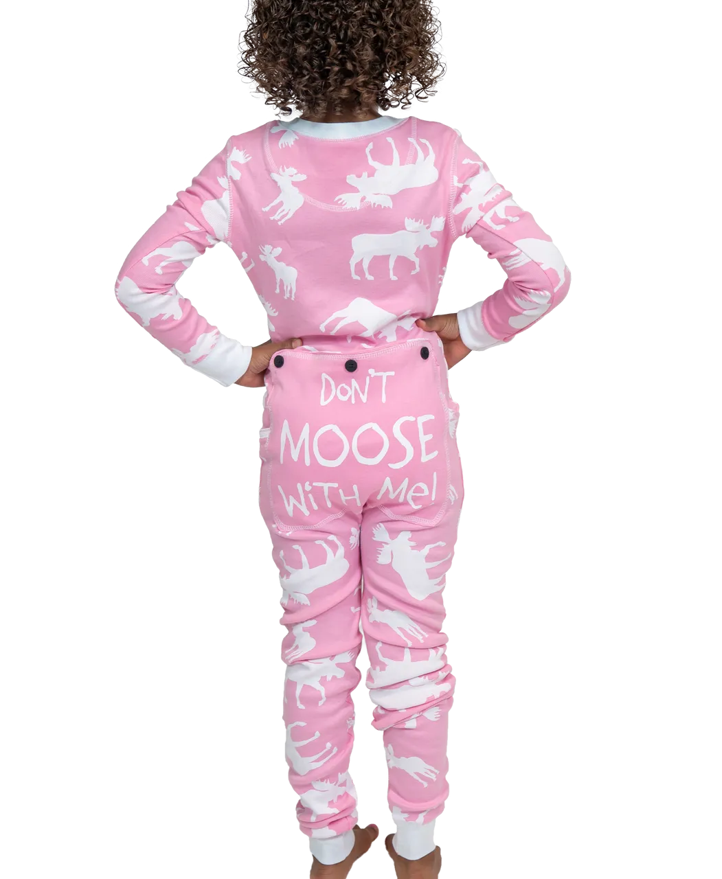 Classic Moose Kid Pink Onesie Flapjack