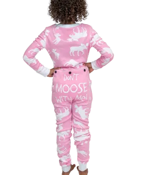 Classic Moose Kid Pink Onesie Flapjack