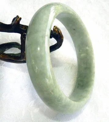 Classic Traditional Green Burmese Jadeite Old Mine Bangle Bracelet 57mm (BB2928)