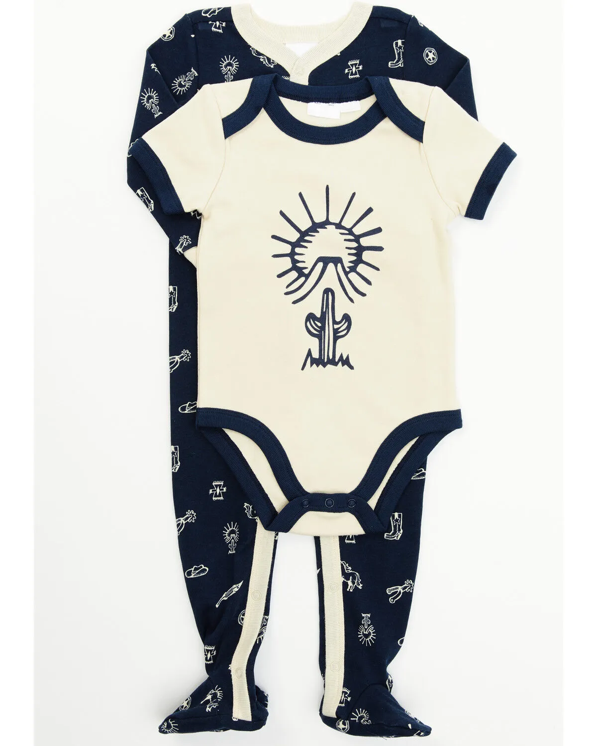 Cody James Infant Boys' Desert Conversation Print Onesie Footed PJ Set - 2-Piece