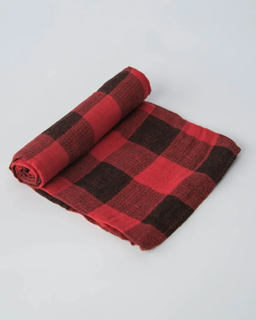 Cotton Swaddle, Red Plaid