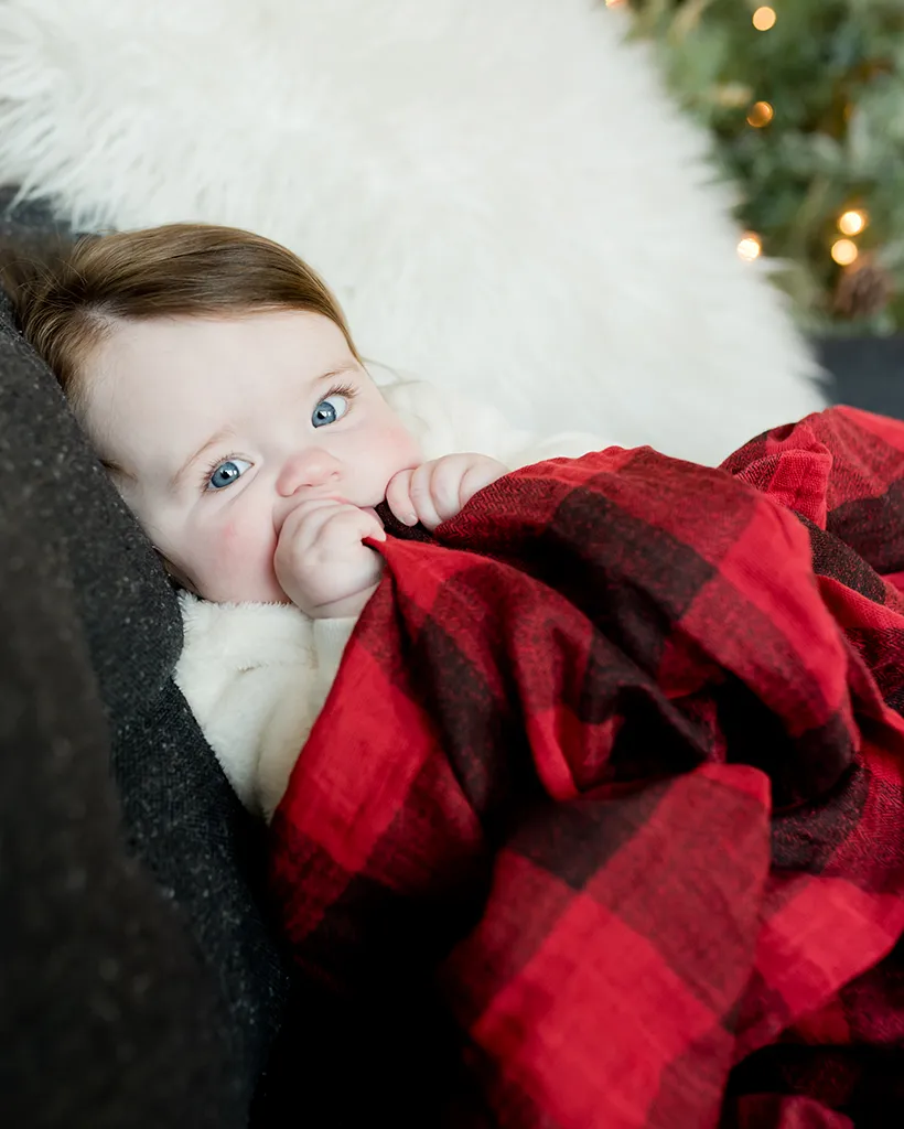 Cotton Swaddle, Red Plaid