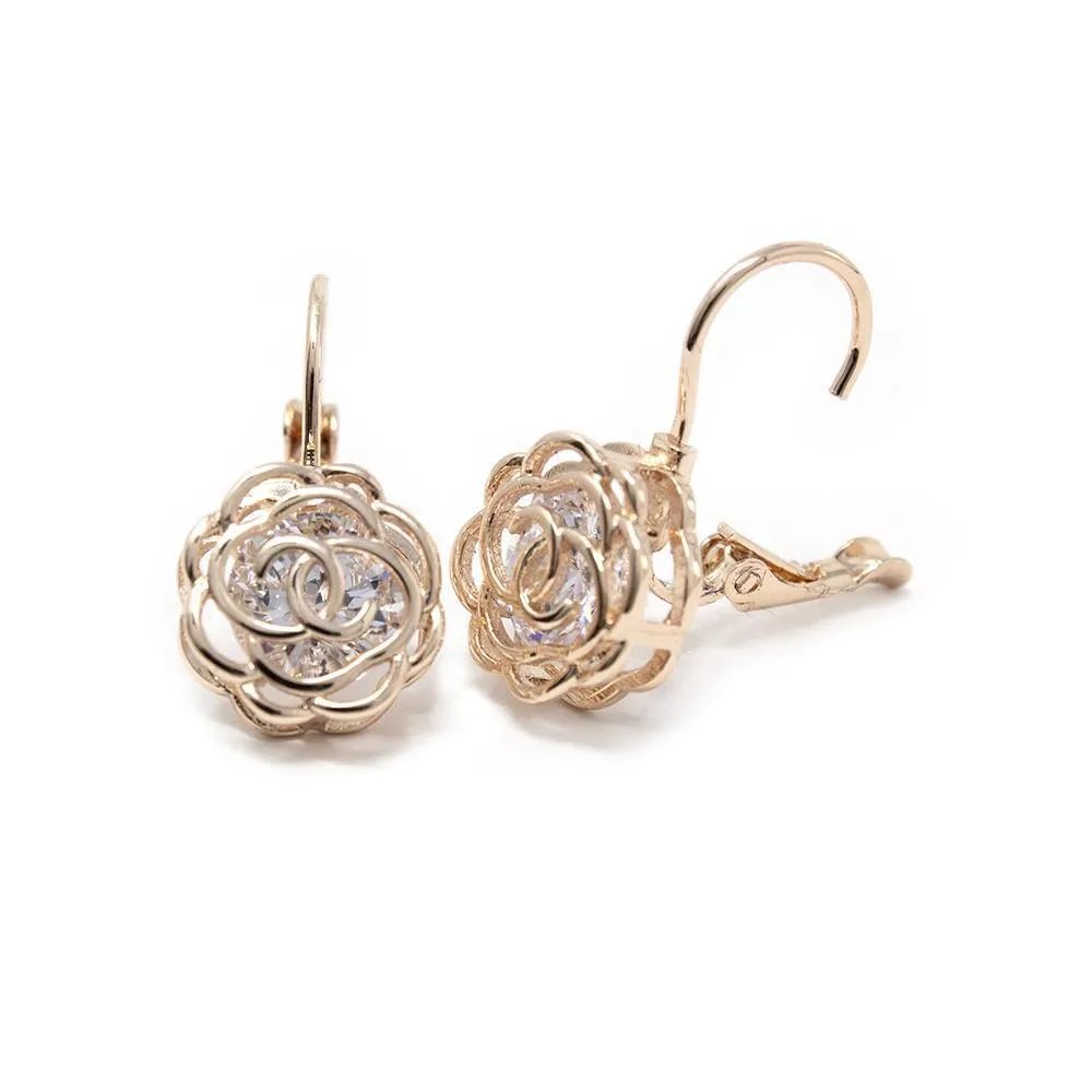 CubicZirconia in Rose Earrings Rose Gold Plated