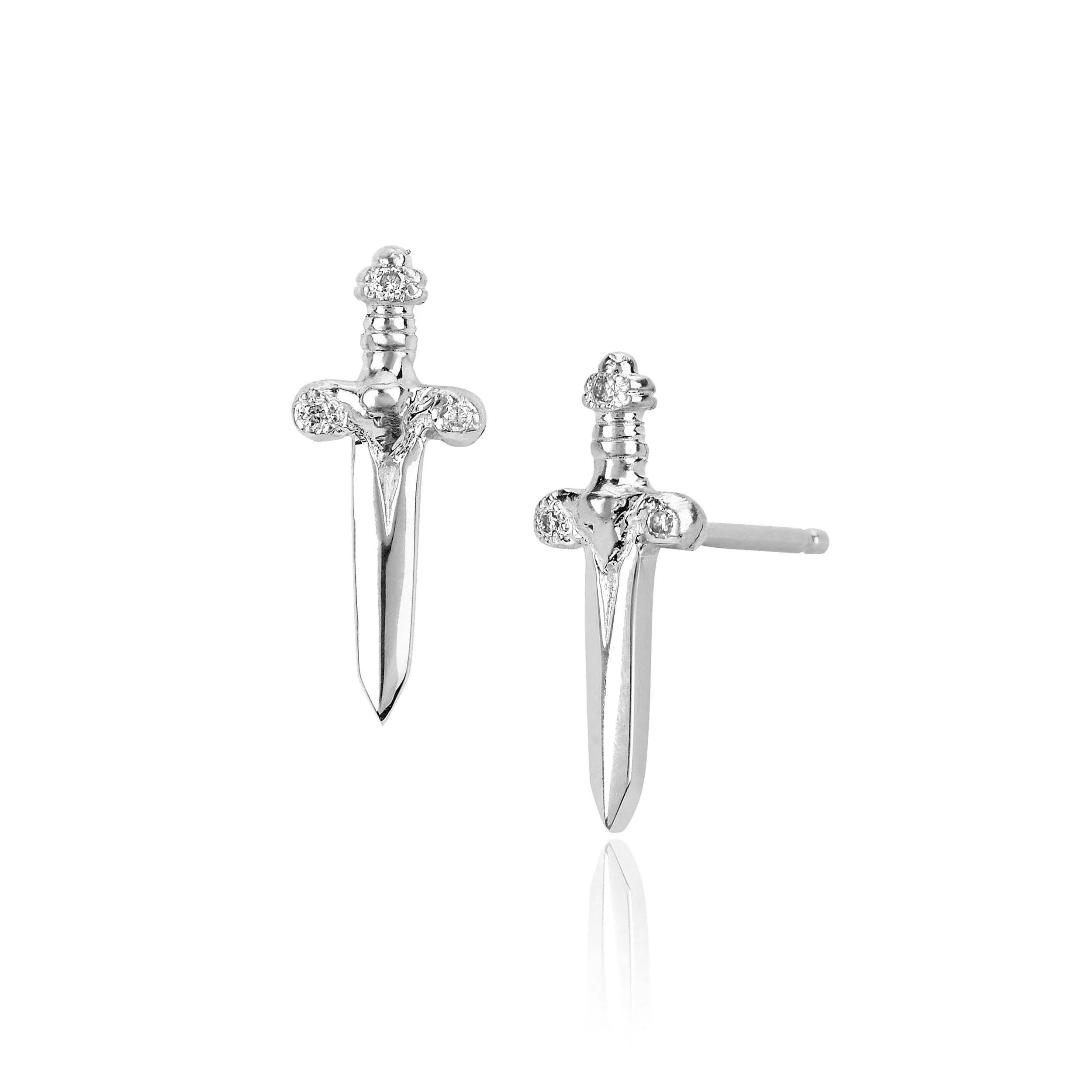 Dagger Studs with Diamonds