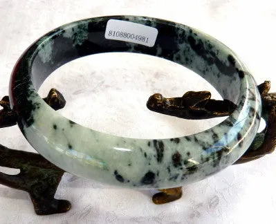 Deep Green Veins Burmese Jadeite Bangle Bracelet 63 mm Grade A + Certificate (4981)