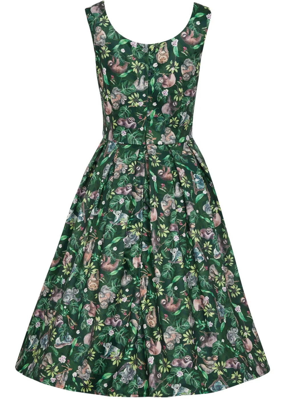 Dolly & Dotty Amanda Koala Sloth 50's Swing Dress Green