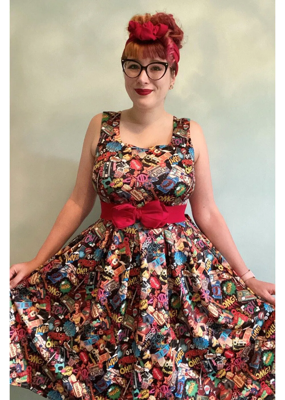 Dolly & Dotty Amanda Pop Art 50's Swing Dress Multi