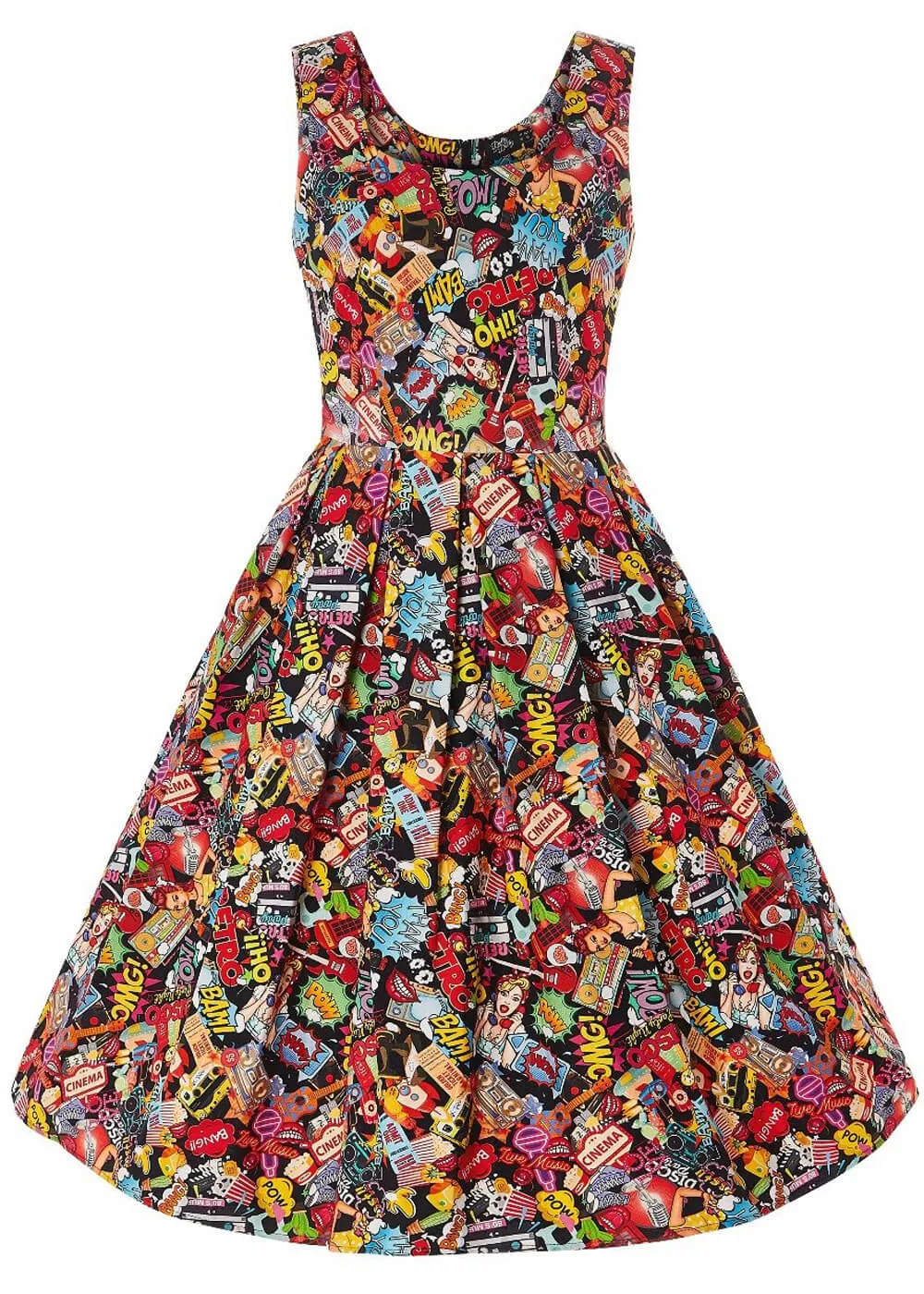 Dolly & Dotty Amanda Pop Art 50's Swing Dress Multi