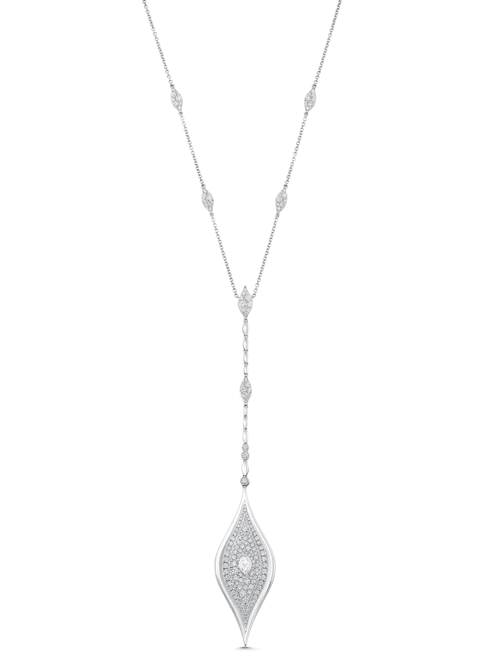 Donna Rose Cut Diamond Marquise Necklace