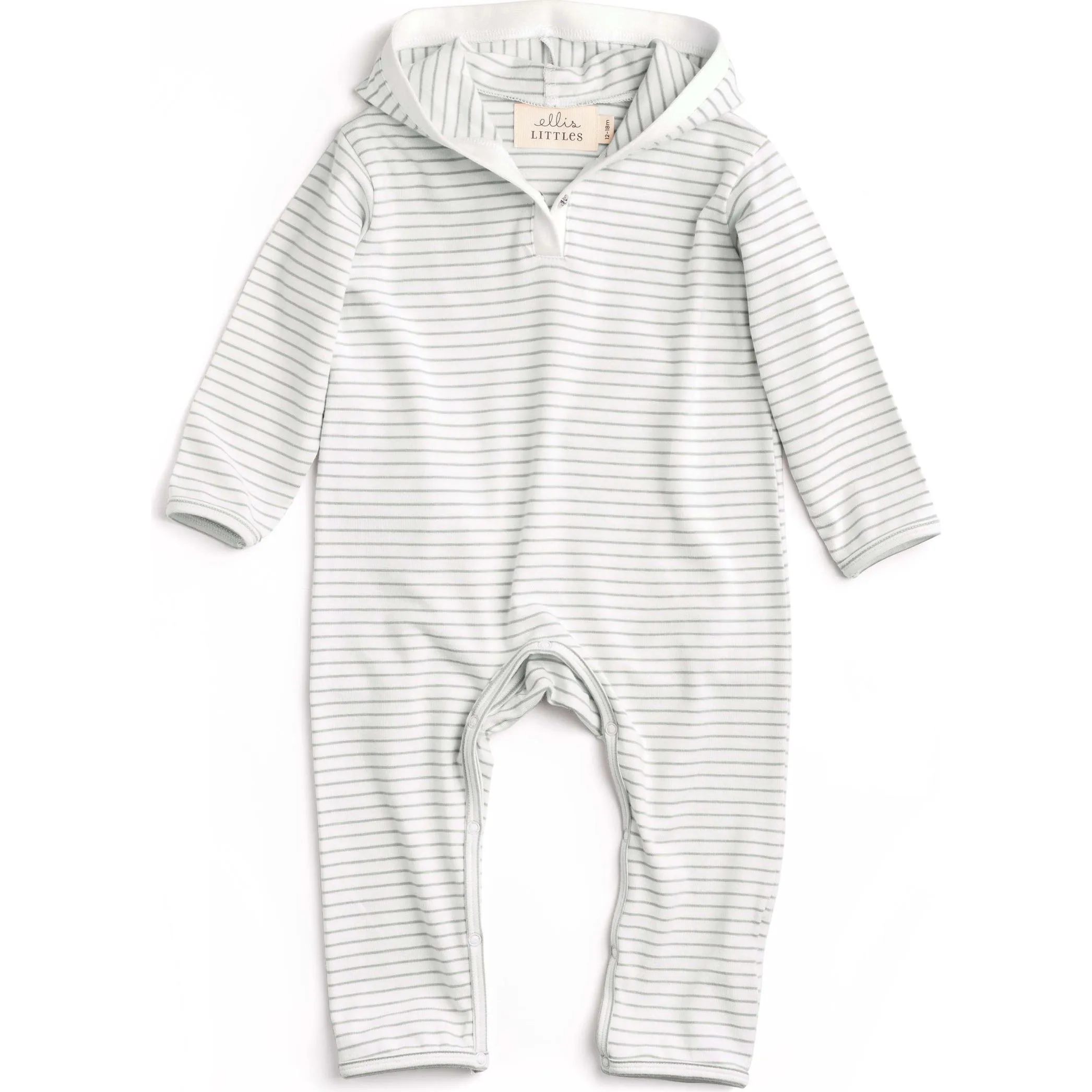 ellis littles Organic Hooded Onesie, Blue Stripe