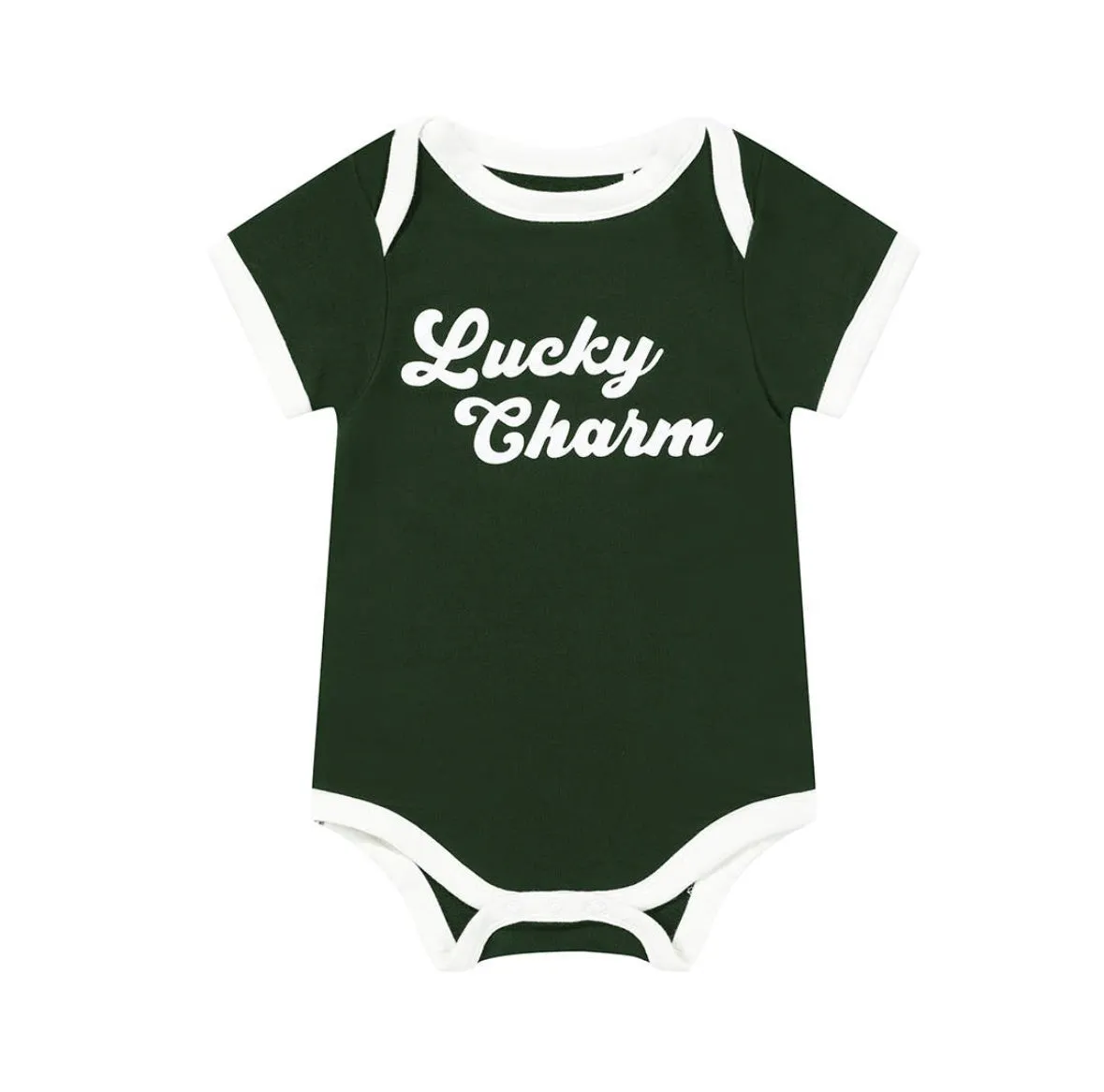 Emerson and Friends Bamboo Terry Ringer Onesie - Lucky Charm