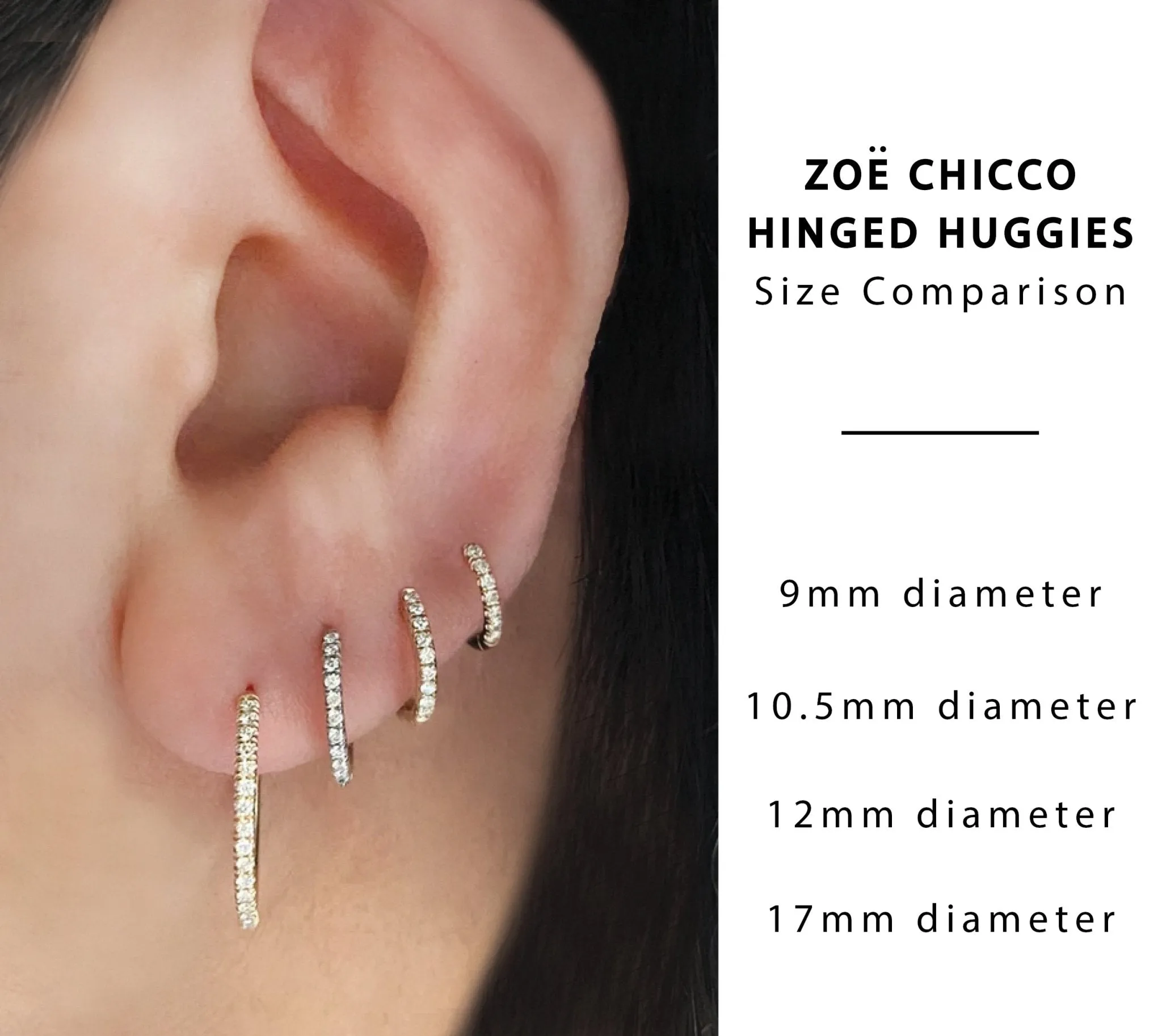 Extra Small Pave Diamond Hoop Earring