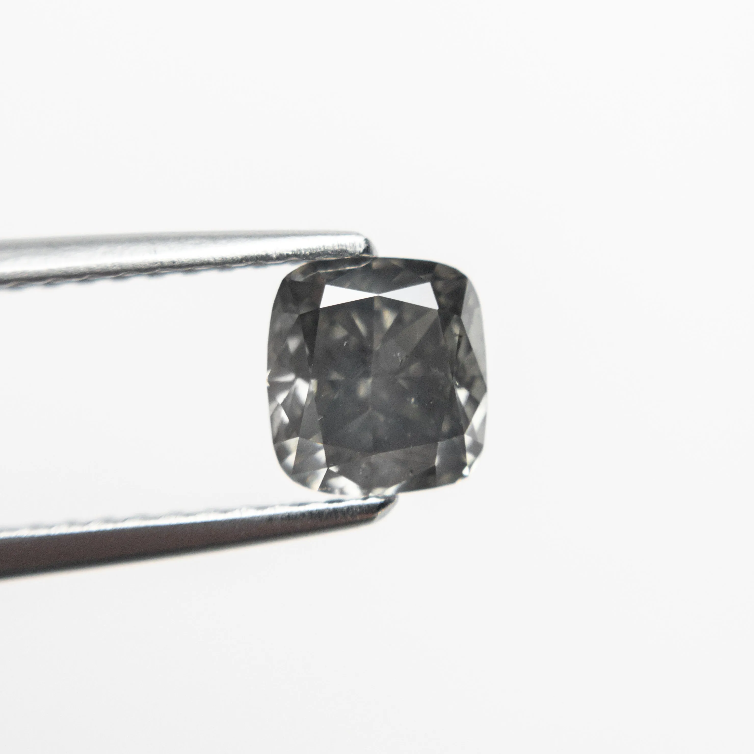 Fancy Dark Grey Brilliant Diamond - 0.93ct Cushion