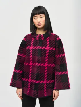 Feather Yarn Jacquard Plaid Jacket | Joseph Ribkoff