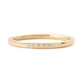 Five Diamonds Wedding Ring