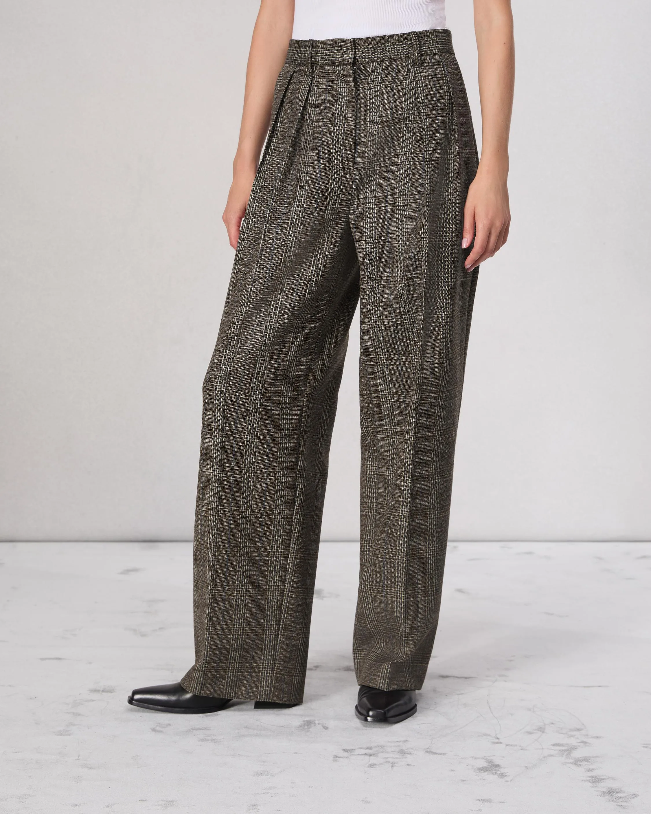 Francine Plaid Wool Pant