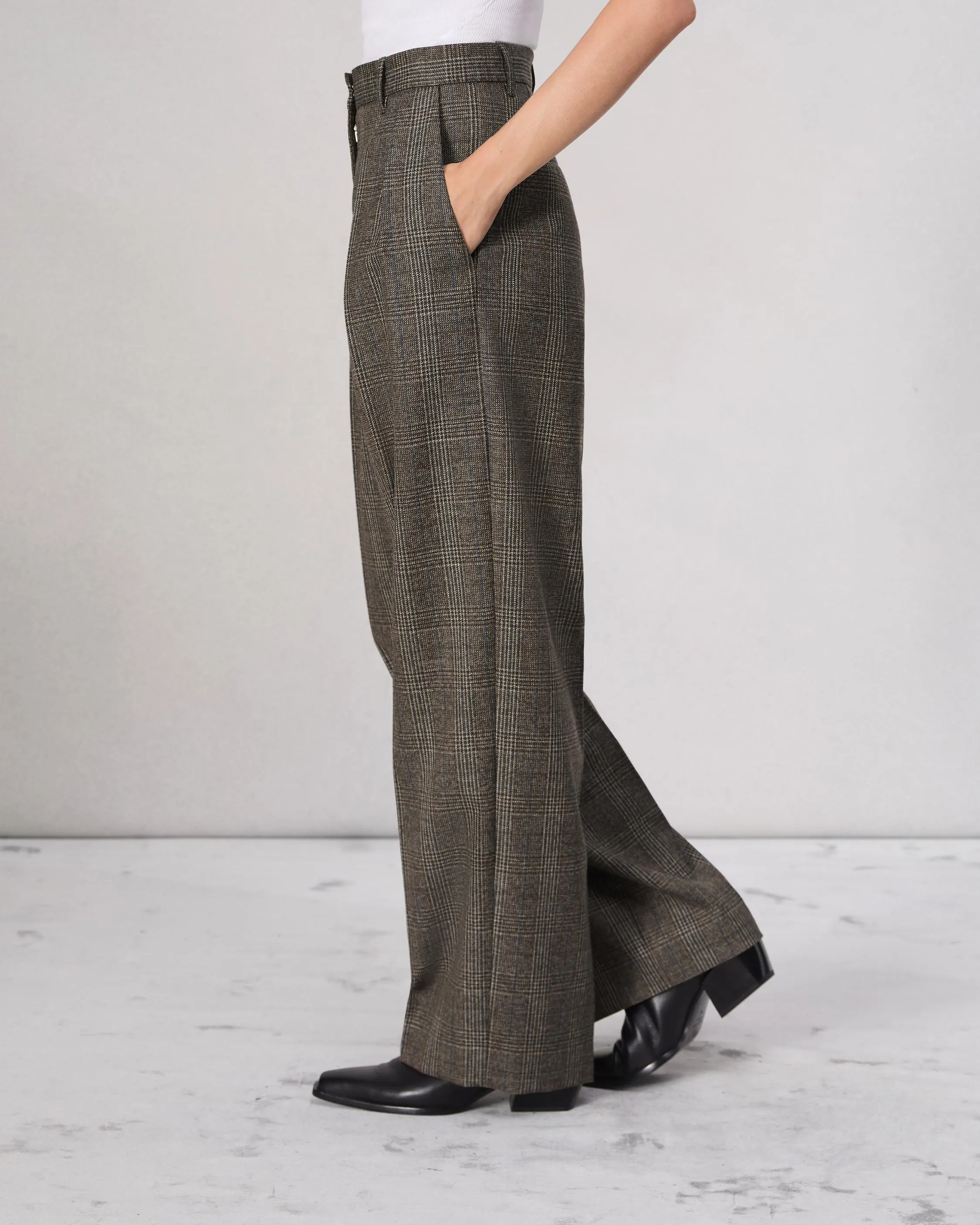 Francine Plaid Wool Pant