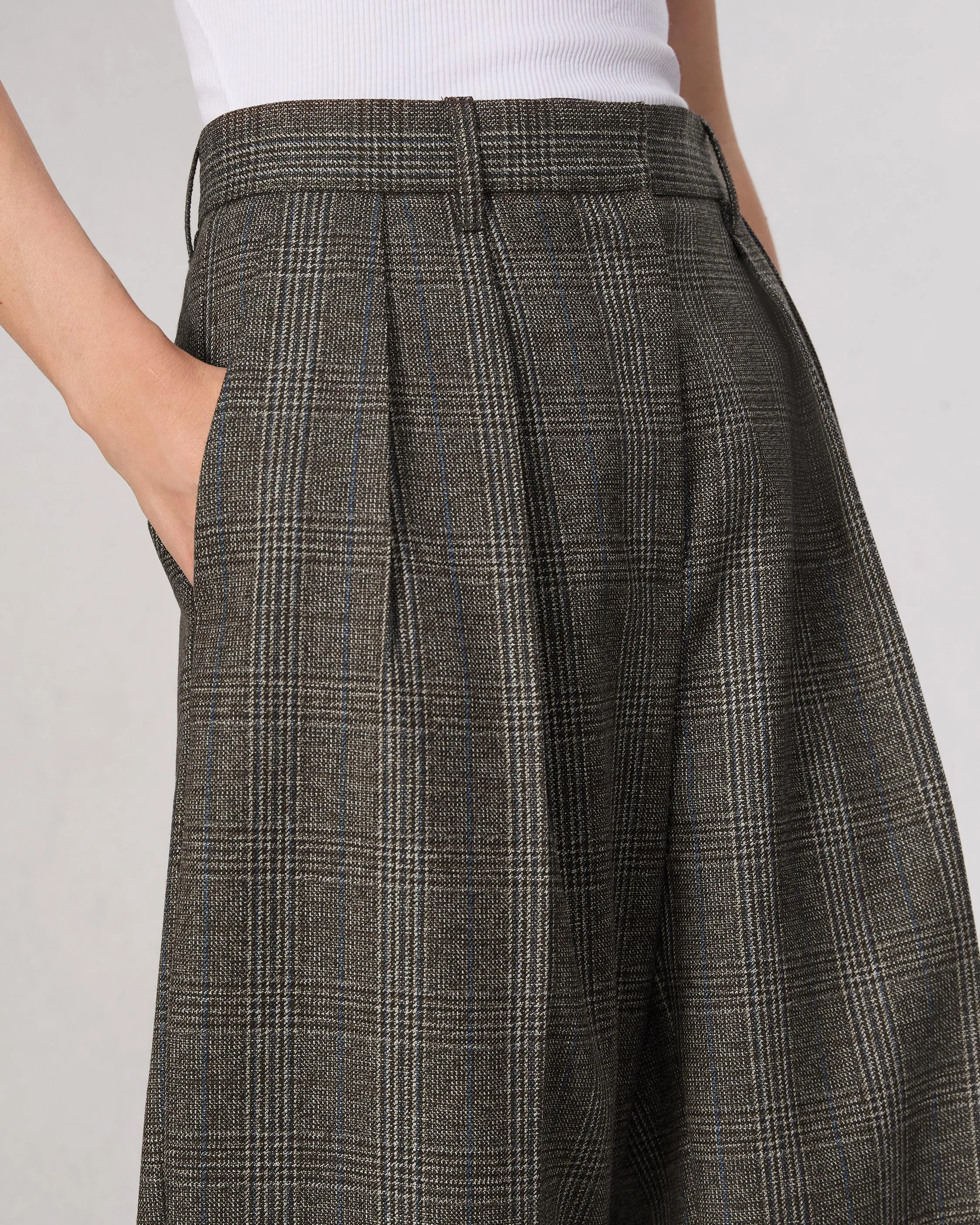 Francine Plaid Wool Pant