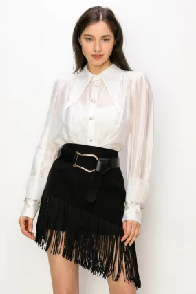 Fringe Mini Skirt