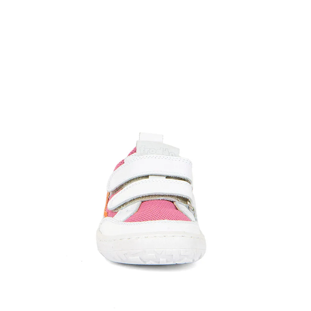 Froddo Barefoot Style White & Pink  Water Repellent Sneakers With Velcro Closure