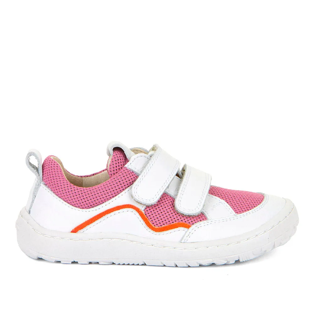 Froddo Barefoot Style White & Pink  Water Repellent Sneakers With Velcro Closure