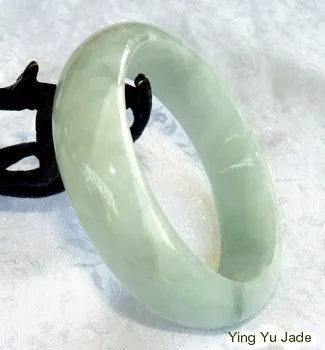 Glowing Smoky Spiritual Grade A Translcuent  Old Mine Lao Pit Jadeite Bangle Bracelet 59mm (BB2822)