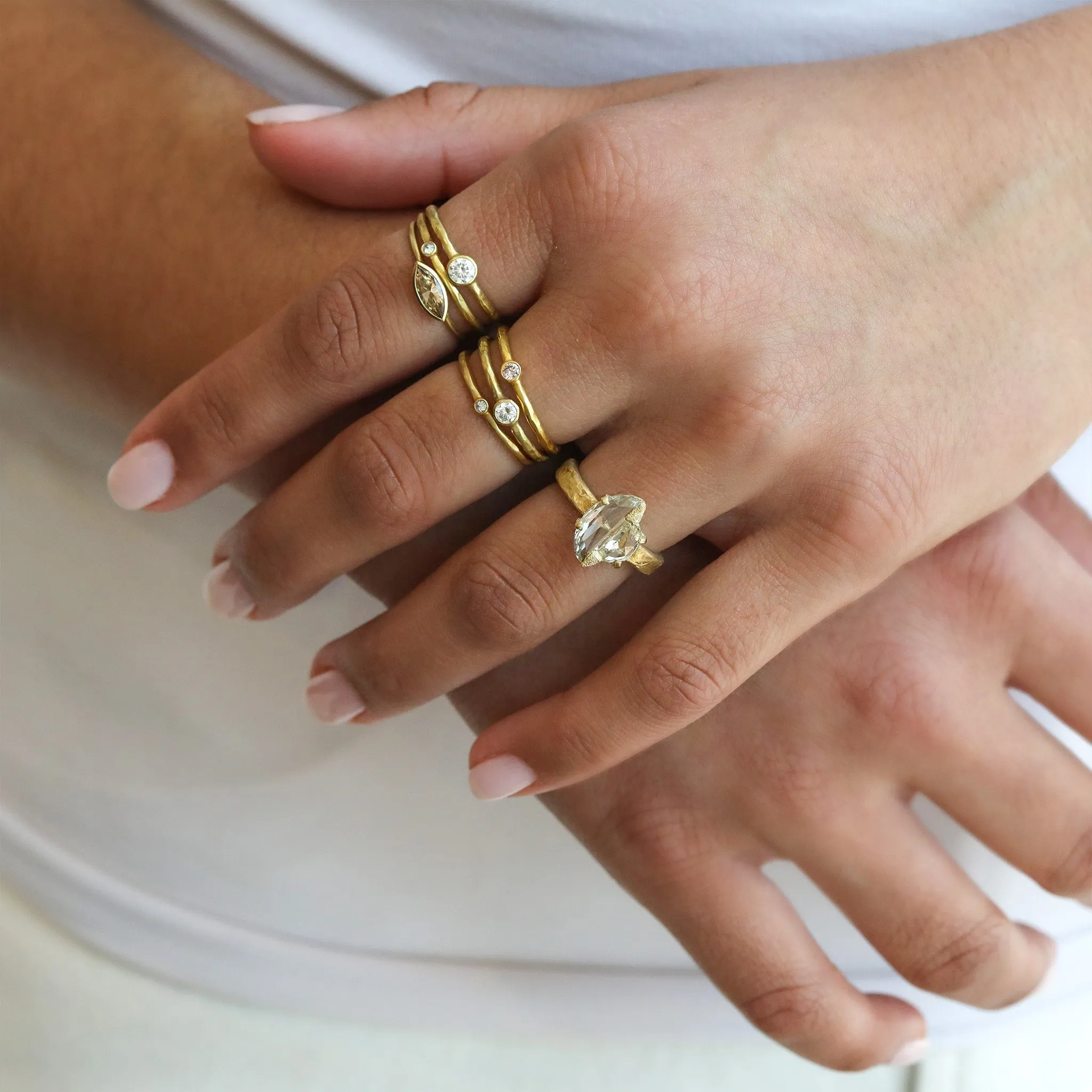 Gold Bezel-Set Fancy Light Pink Diamond Ring