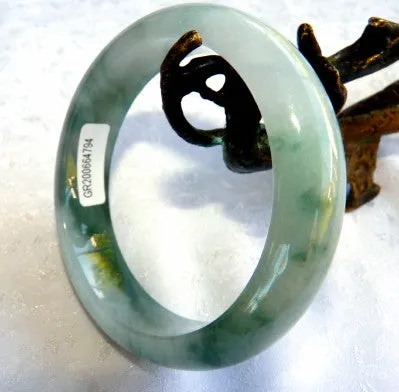 Gorgeous Green Burmese Jadeite Bangle Bracelet 54.5 mm + Certificate (G4794)