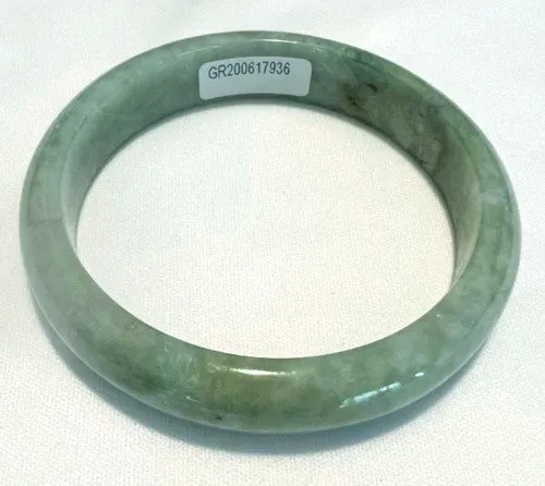 Gorgeous Green Burmese Jadeite Bangle Bracelet 59 mm Grade A+ Certificate (G7436)