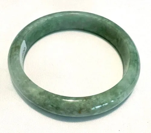 Gorgeous Green Burmese Jadeite Bangle Bracelet 59 mm Grade A+ Certificate (G7436)