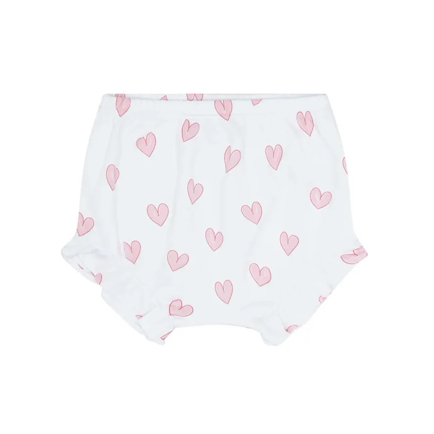 Heart Print Onesie Set - Pink