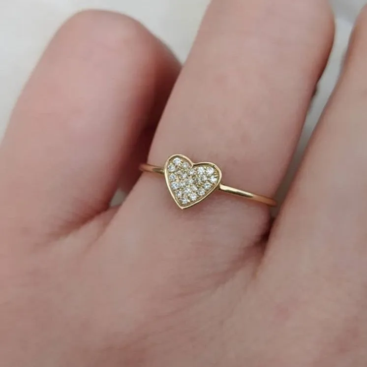 Heart Ring with Diamonds