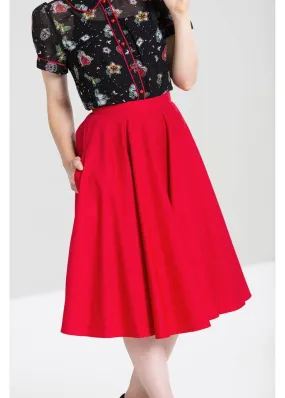 Hell Bunny Paula 50's Swing Skirt Red