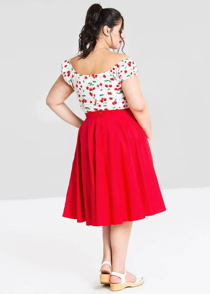 Hell Bunny Paula 50's Swing Skirt Red