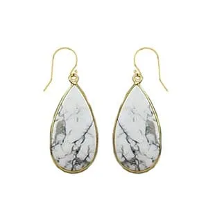 Howlite teardrop earring