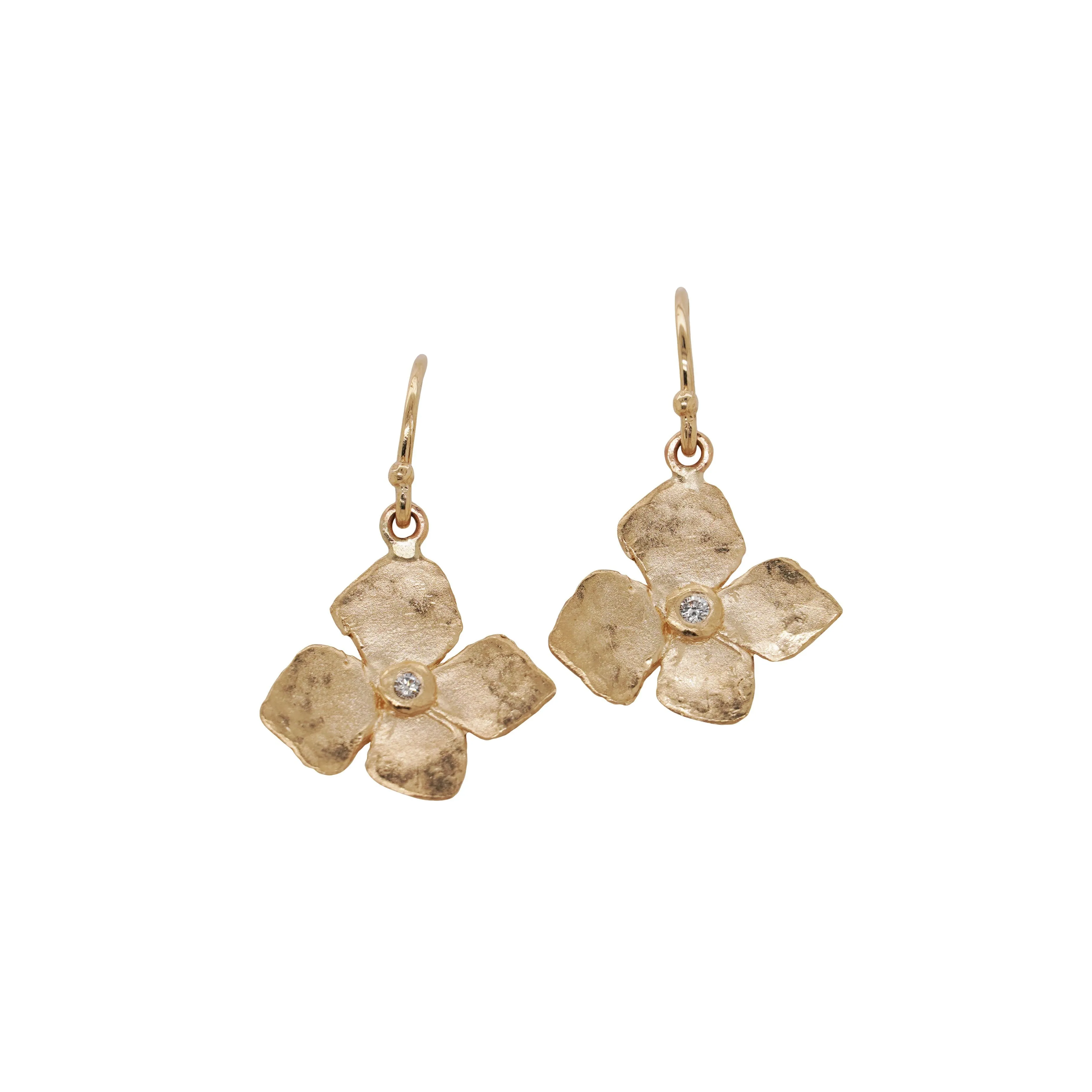 Hydrangea Earrings with Diamonds