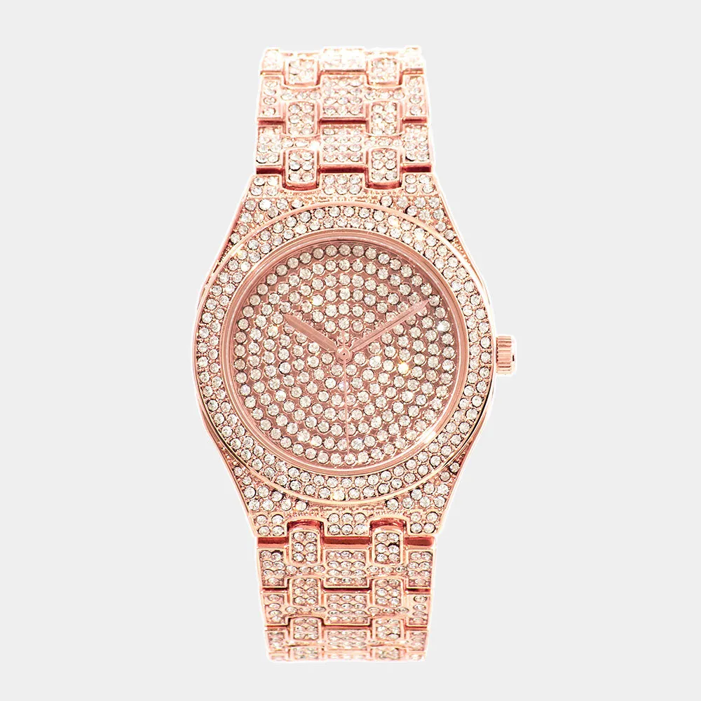 iLLASPARKZ Rhinestone Embellished Metal Watch