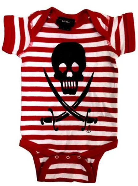 Infant's Skulls & Sabers Onesie (Red/White)