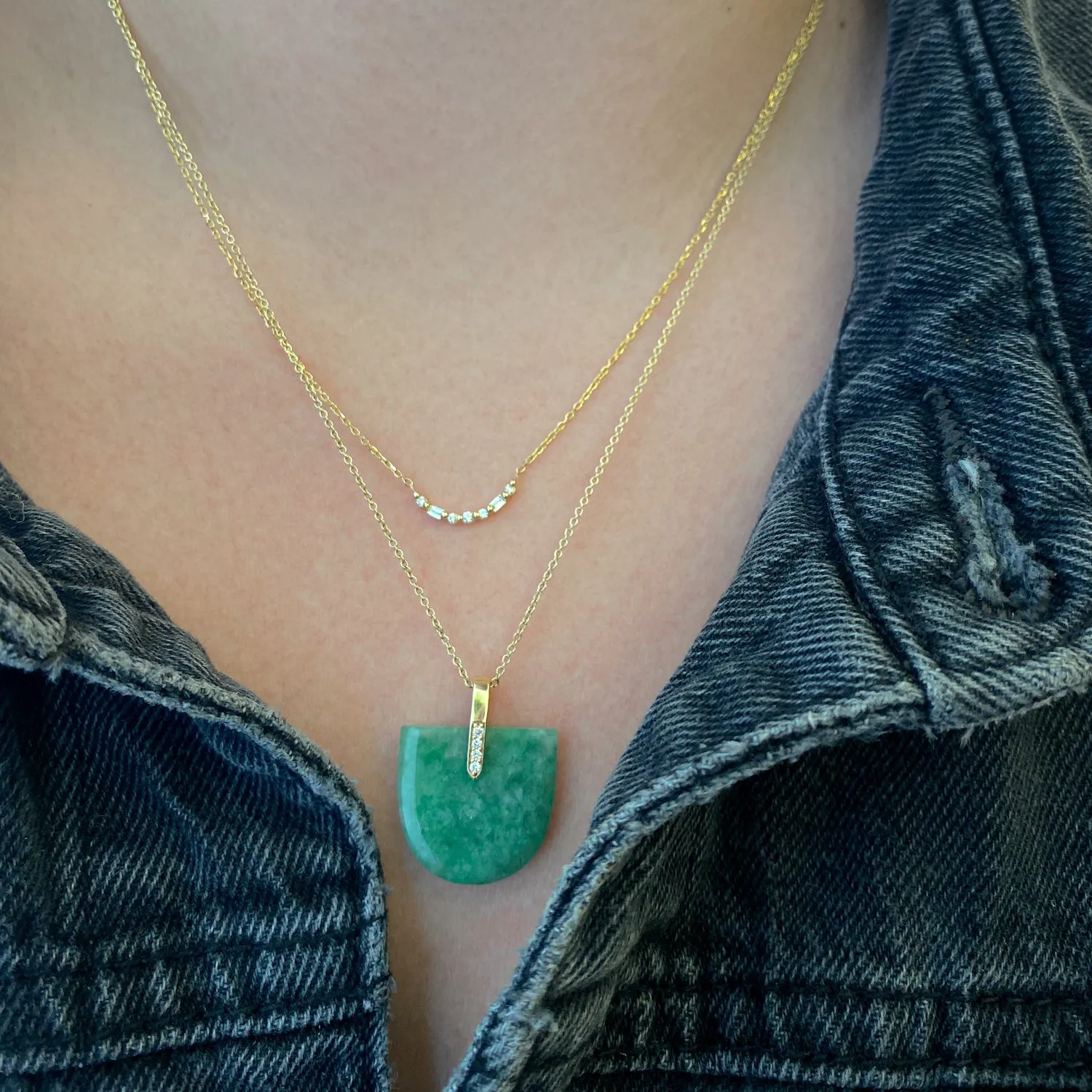 Jadeite Brevity Pavé Pendant Necklace