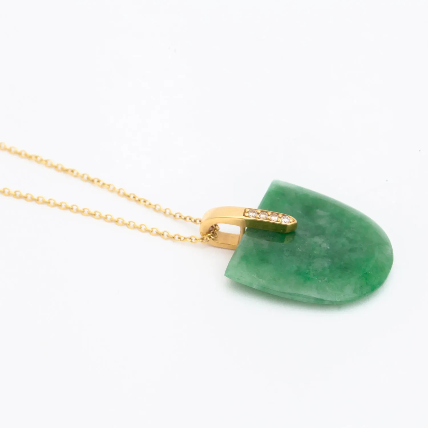 Jadeite Brevity Pavé Pendant Necklace