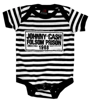 Johnny Cash - Striped Folsom Prison Baby Onesie