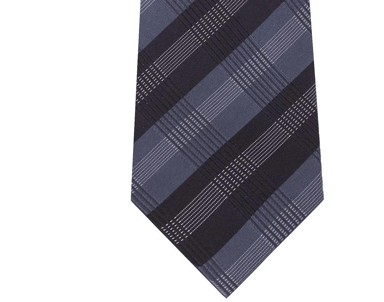 Kenneth Cole Reaction Men's Slim Plaid Tie Black Size Regular