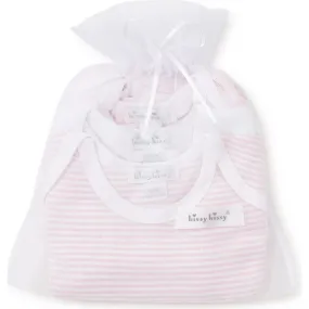 Kissy Kissy 3pc Striped Onesie Set, Pink