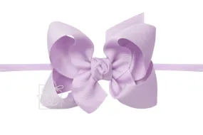 Large Grosgrain Bow on Baby Headband - Light Orchid