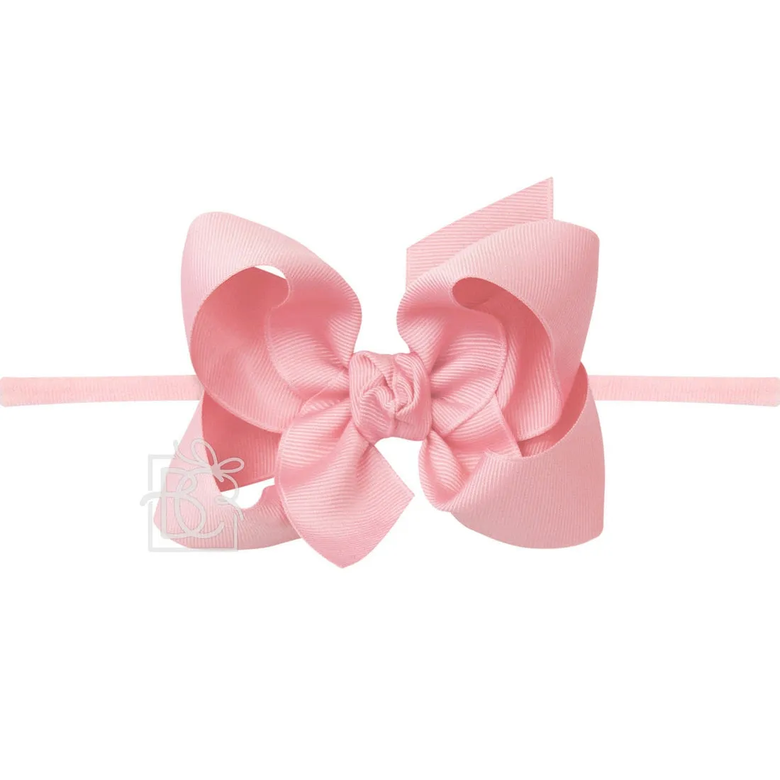 Large Grosgrain Bow on Baby Headband - Pink