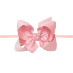 Large Grosgrain Bow on Baby Headband - Pink